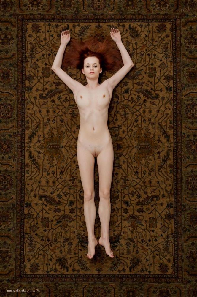 11P Busty redhead teen Kristin displays her hot nude body on the floor