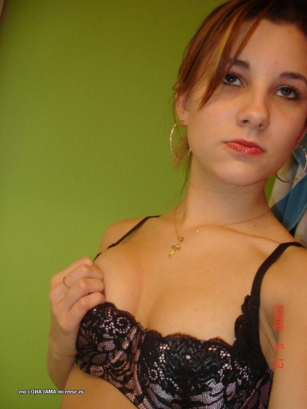 14P Redhead chick self-shooting in sexy clothes and lingerie