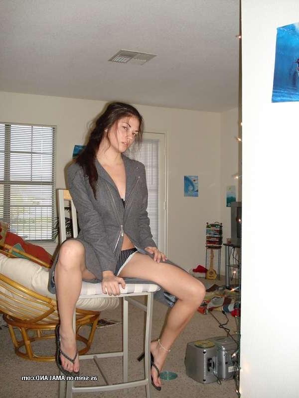 15P Compilation of a brunette chick flashing her round breasts