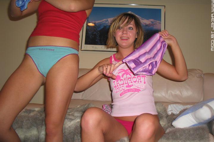 20P Pictures of 2 hot teen coeds stripping each other