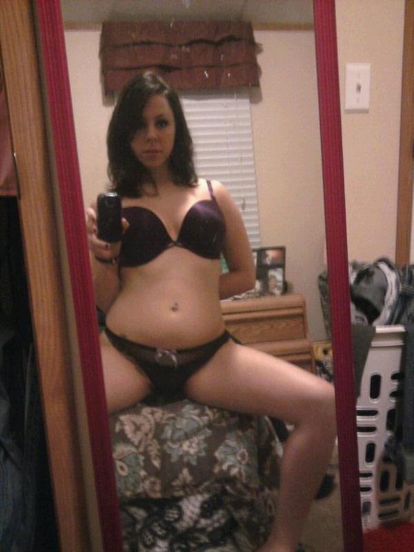 15P Pictures of a busty brunette teen gf taking pics of herself