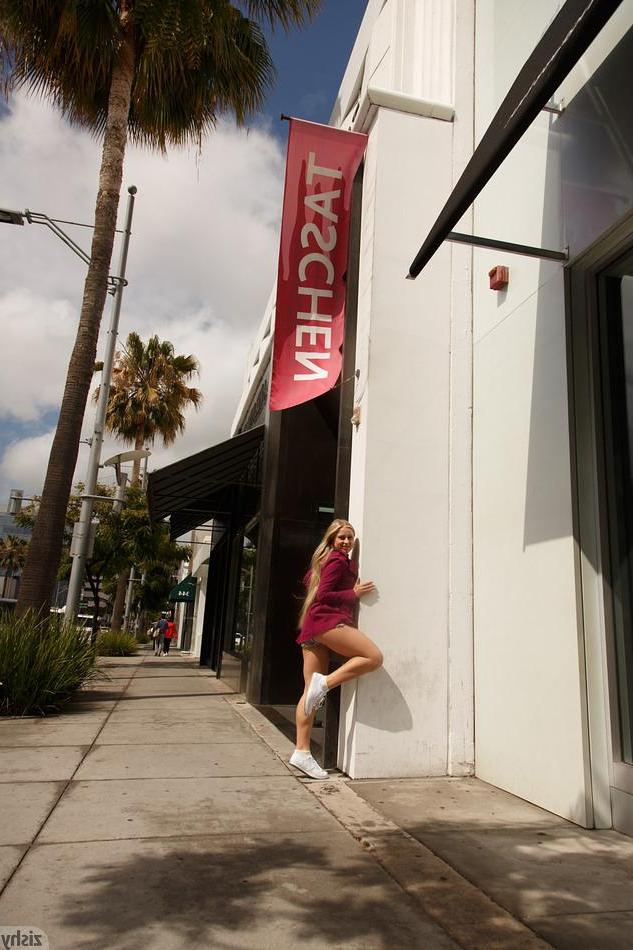 8P Busty blonde coed Ira Greene teases with her hot body