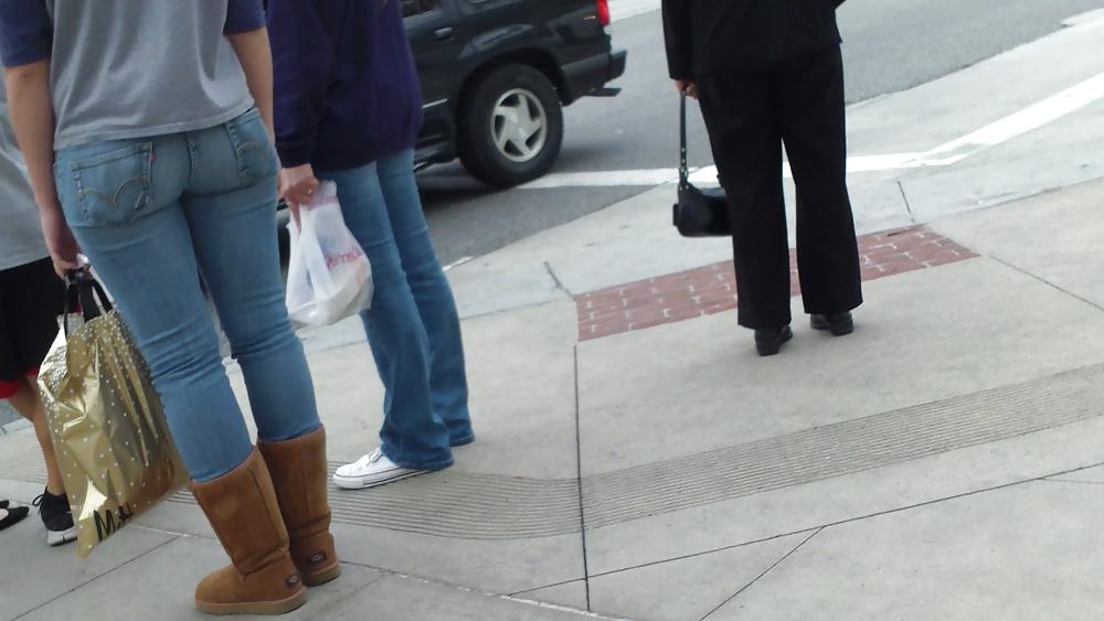 25P Teen ass & butt in blue jeans looking sexy