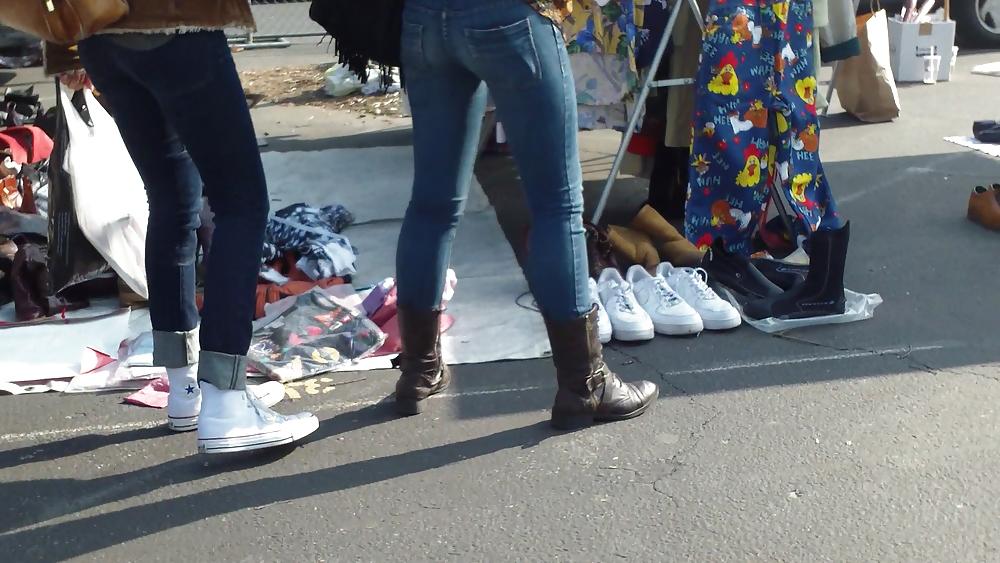 25P Sexy teen hippie butt & ass in blue jeans