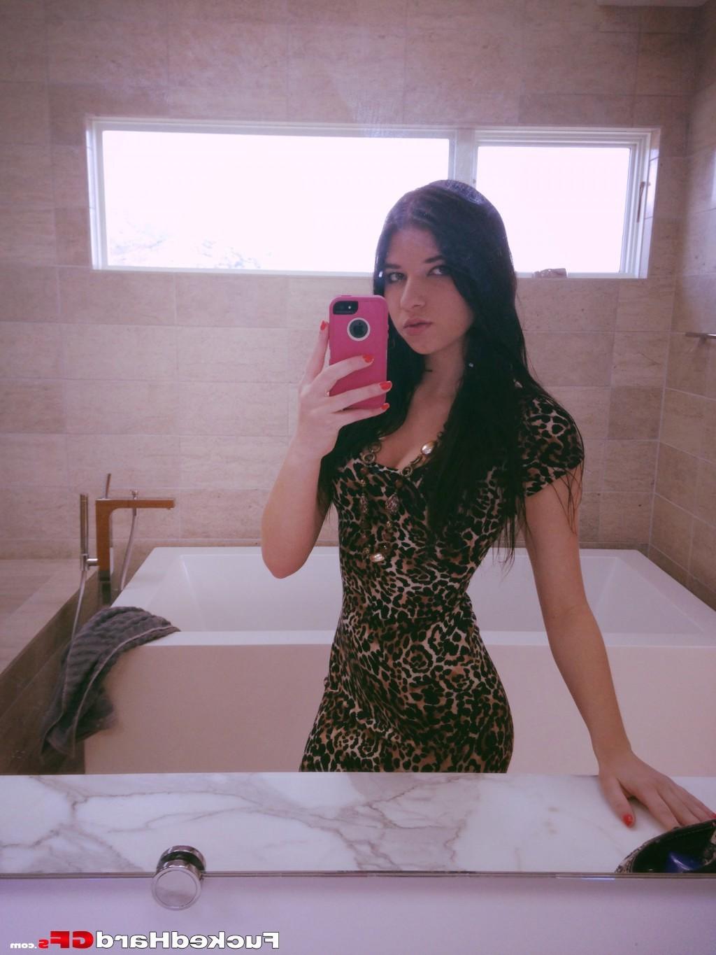 15P Busty brunette girlfriend Nadia enjoys getting fucked hard!