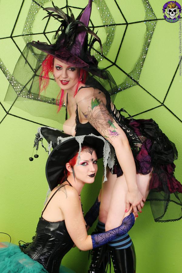 11P Two Kinky Witches Giving Halloween Spankings