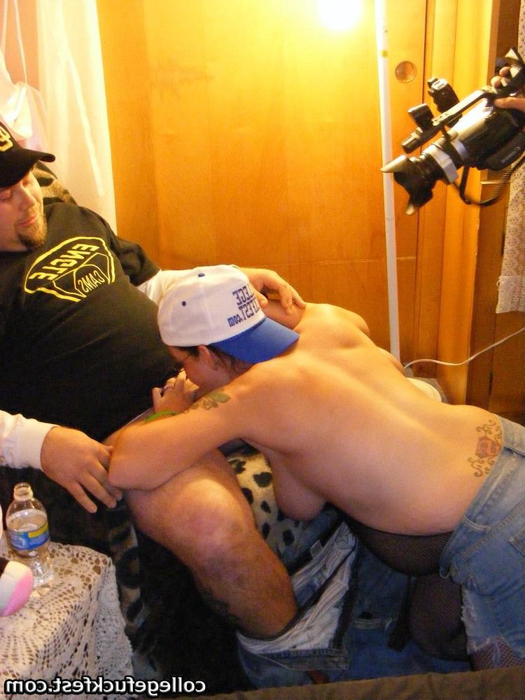 12P College preggo slut sucks a bunch of throbbing hard cocks