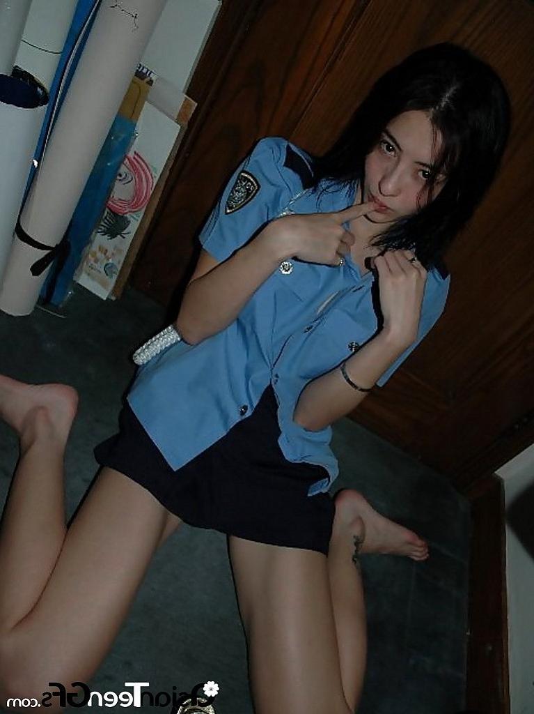 10P Dressed like a cop and teasing us with her body