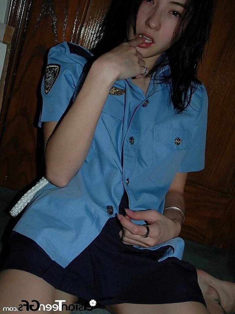 10P Dressed like a cop and teasing us with her body