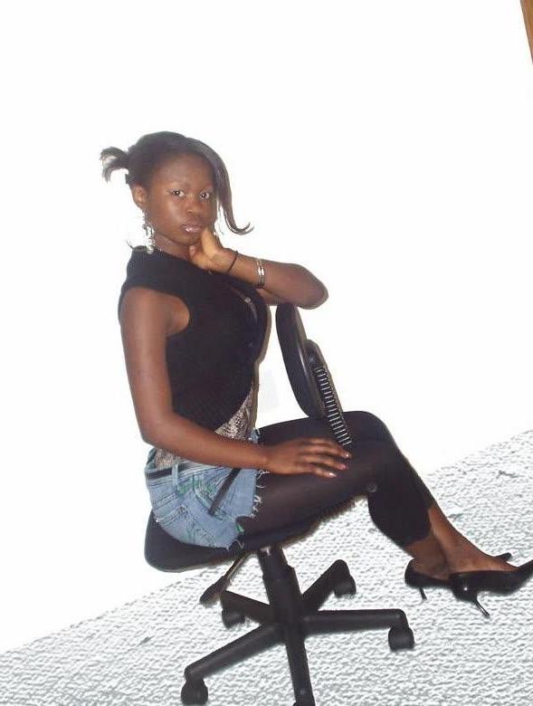 10P Ebony teen chick flaunts tight body while posing in different ou