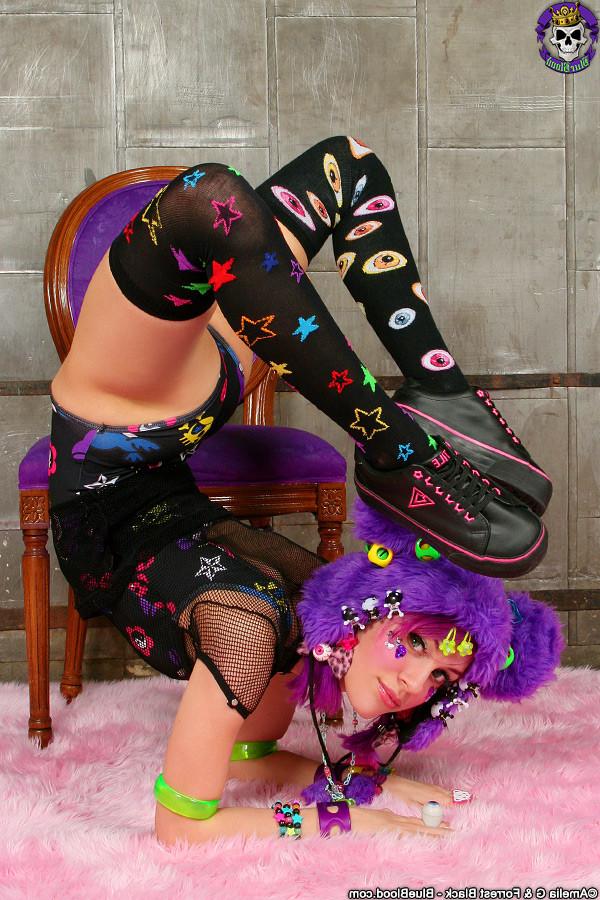15P Adorable Flexible Raver Teen Shows It All Off