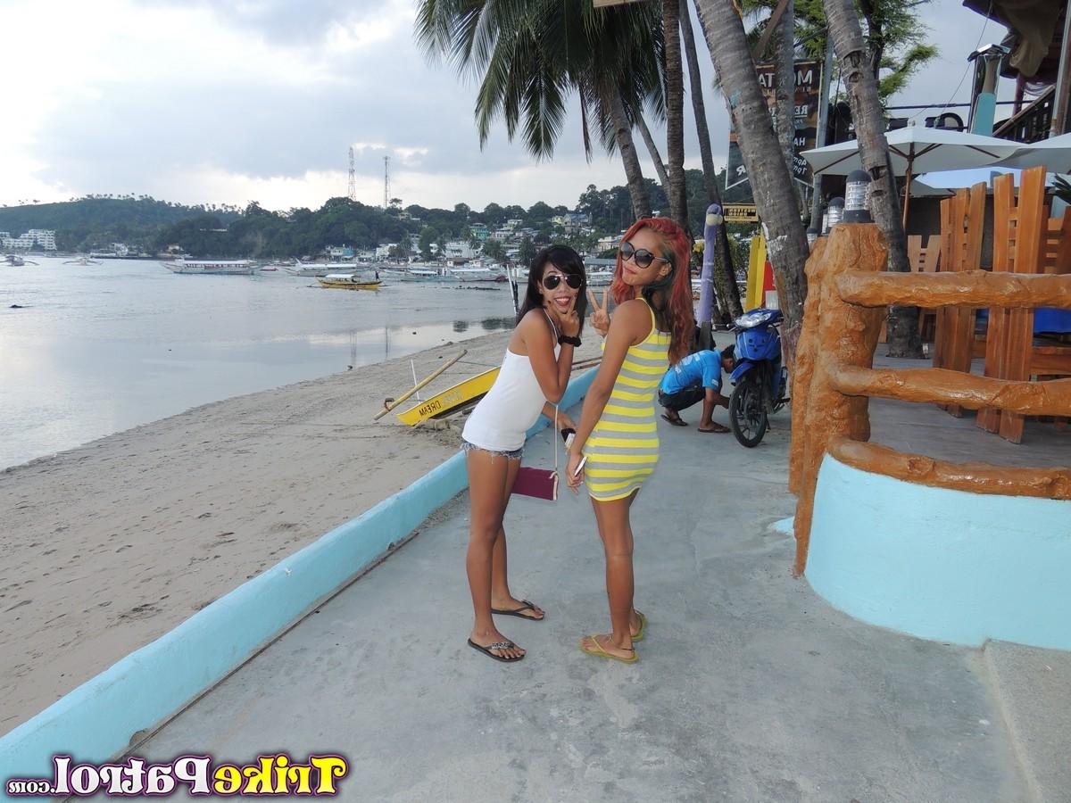 12P A pair of cockcrazed Filipinas double team lucky white guy