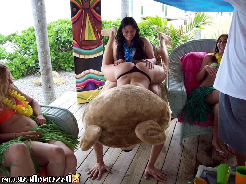 15P Horny party chicks taking a huge tool at a cock sucking party