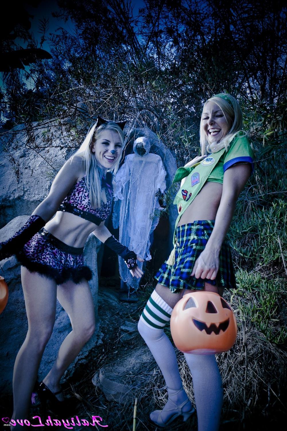 18P Aaliyah Love and Ashley Fires naughty on Halloween
