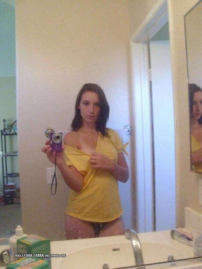 11P Nice collection of a brunette cutie showing her tits