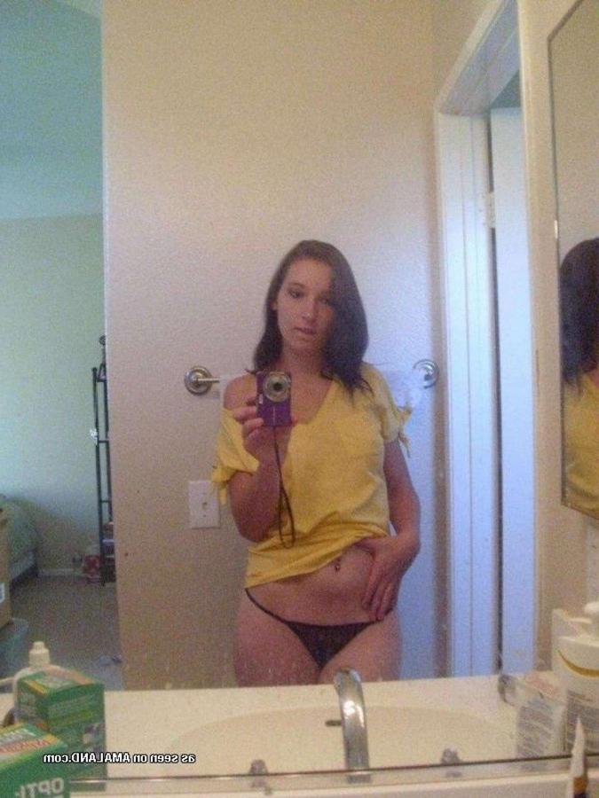 11P Nice collection of a brunette cutie showing her tits