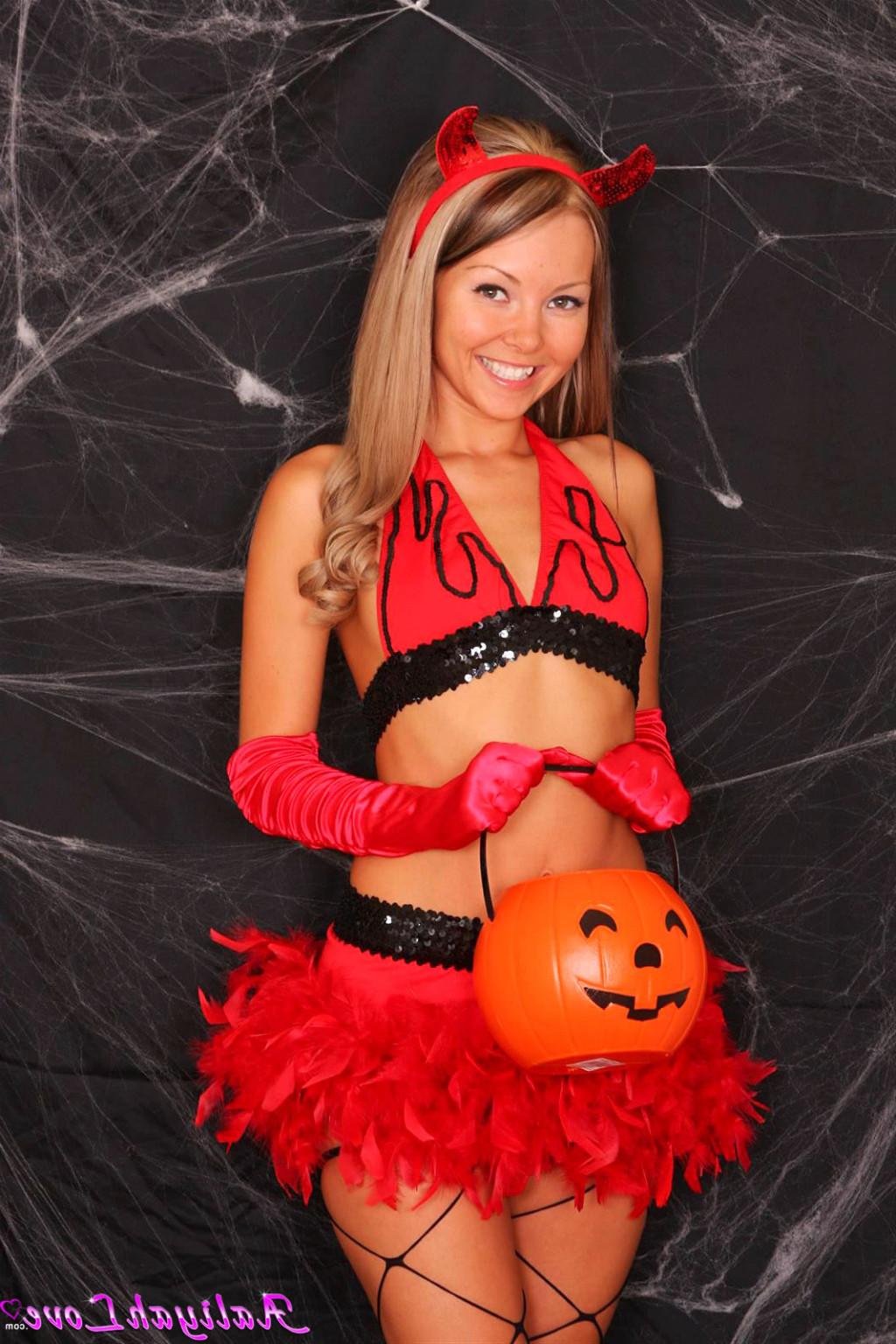 18P Aaliyah Love is a horny little devil for Halloween