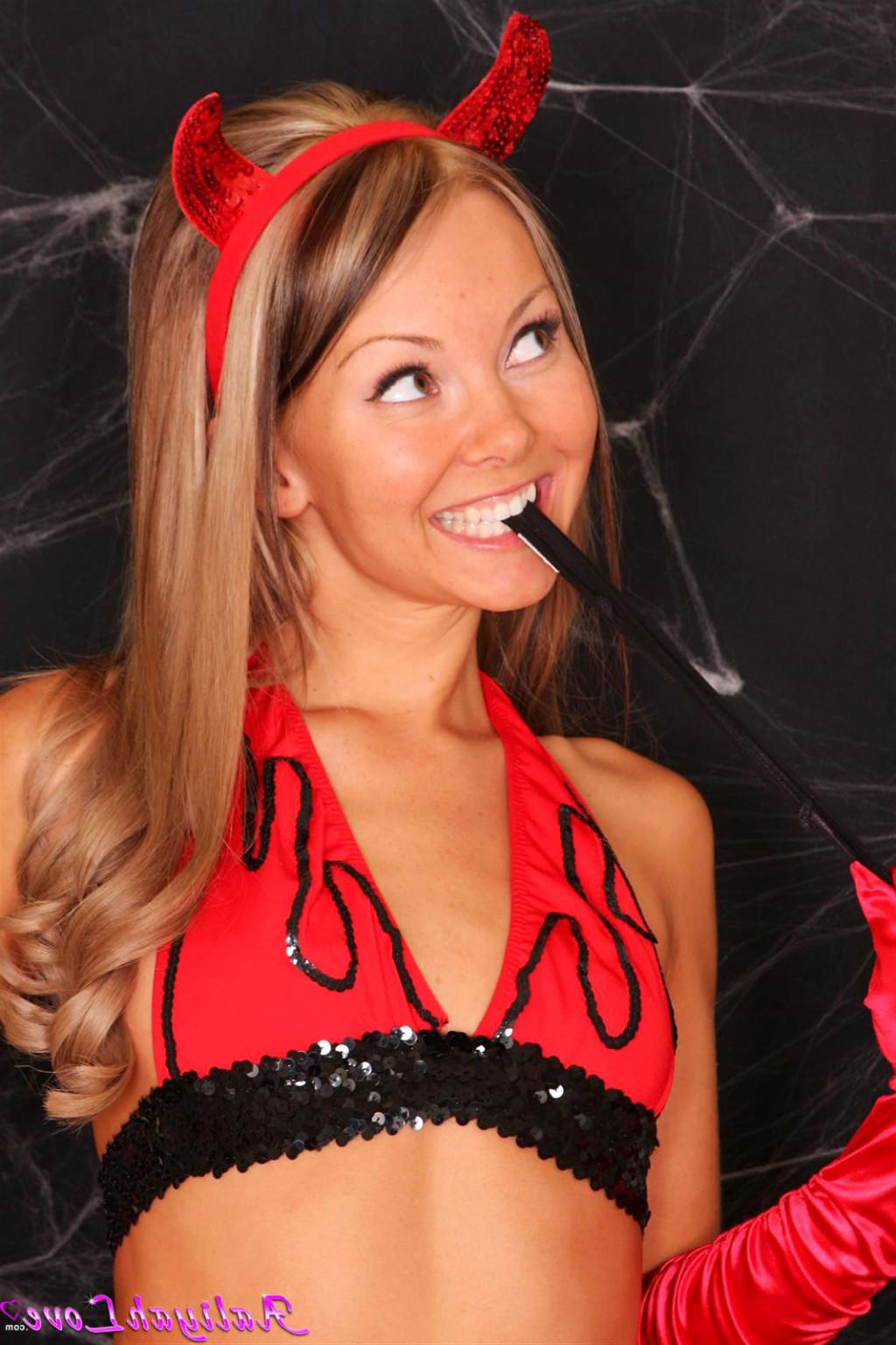 18P Aaliyah Love is a horny little devil for Halloween