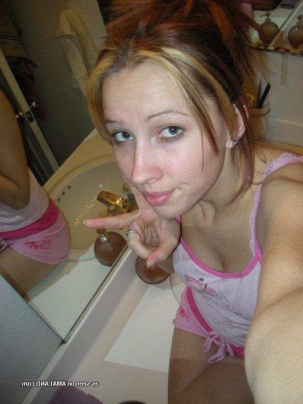 15P Busty amateur girlfriend taking nude self pics