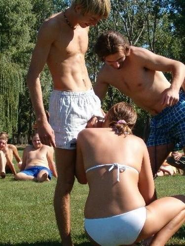 15P Real college party girlfriends fucking