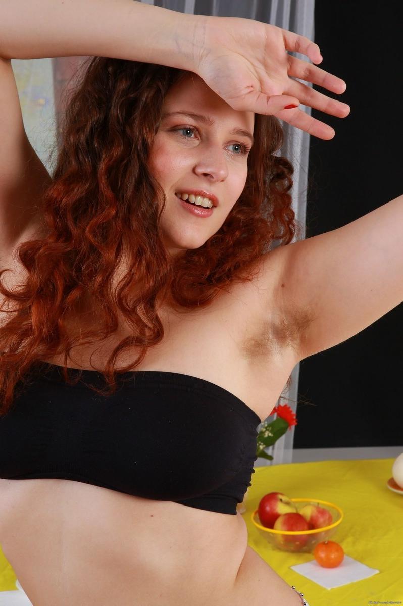 15P Busty hairy redhead teen Lena Lake showing furry pussy