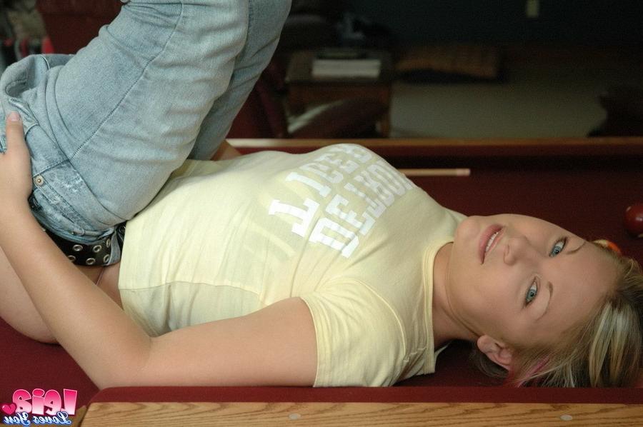 12P Leia gets on top the pool table