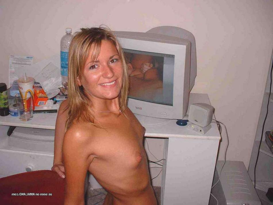 15P Petite tiny titted amateur GF toying hairy pussy with vegetables