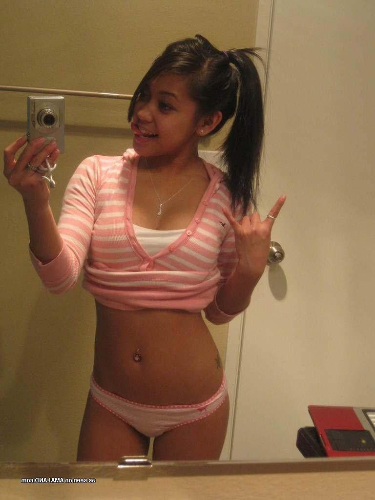 15P Amateur 18 year old girlfriends self shooting in panties for BFs