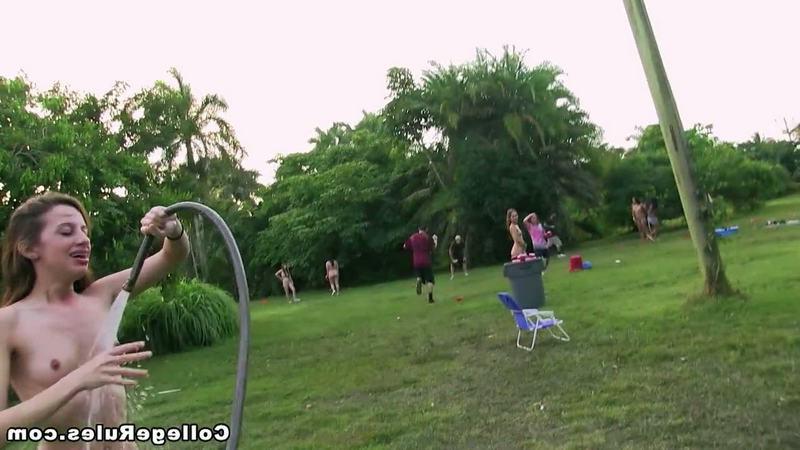 15P Drunk college teen freshmen party naked outdoors