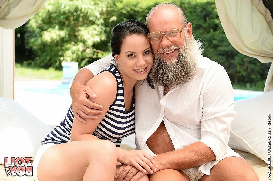 16P Lily Grey is seduced by the pool by older guy his ass fingered f