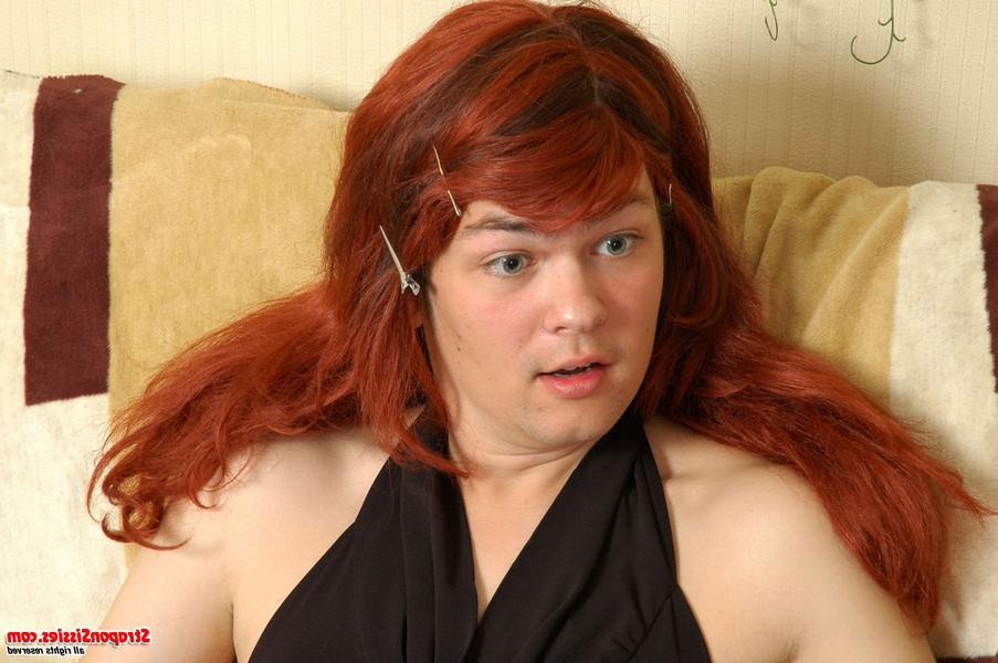 20P Sexy long legged brunette in black stockings strapon fucks guy