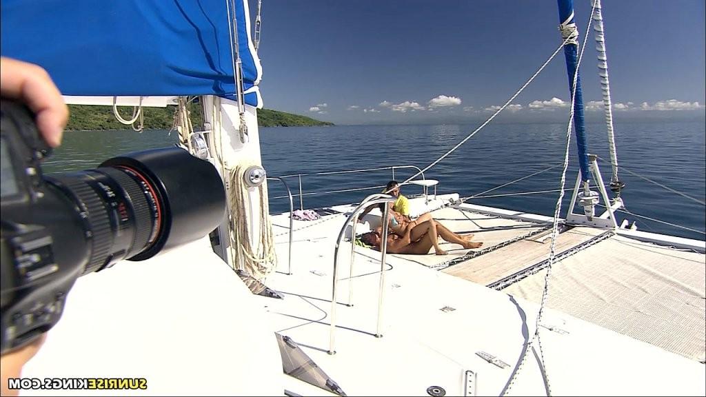 16P Busty double penetrated on the deck of a yacht