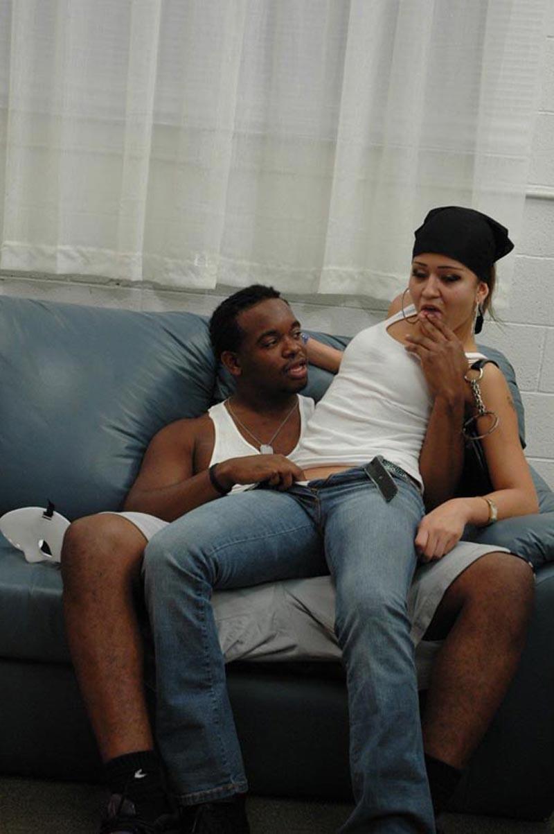 16P Horny latina Jadelyn Santana interracial double penetration