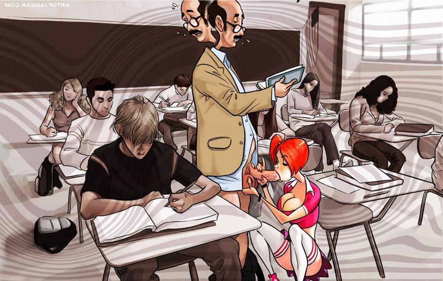 16P Adult Comic Professor Pinkus Fantasizing About Redhead Student