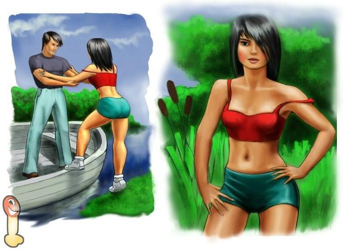 10P Deep blowjob in the middle of lake Horny guy uses his guest's 
