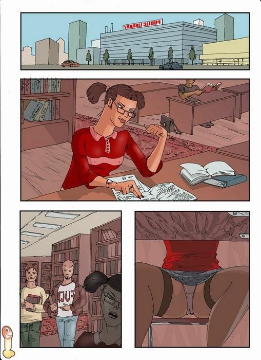 10P Nerdy chick gets shagged in library