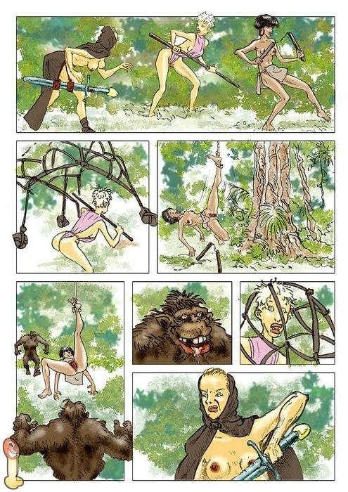 10P Three gorgeous warrior princesses shagged by gorillas