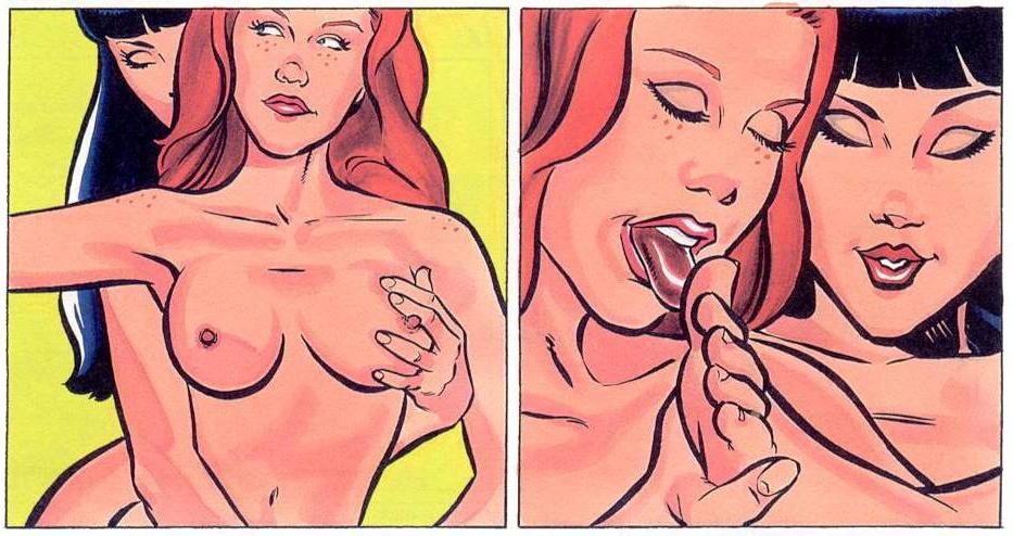 15P horny lesbian MILF spreads ass wide for dildo