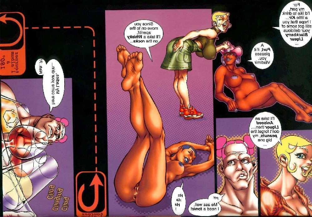 15P french comic with lesbian and sexual interracial orgy