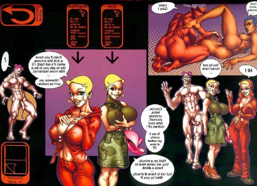 15P french comic with lesbian and sexual interracial orgy
