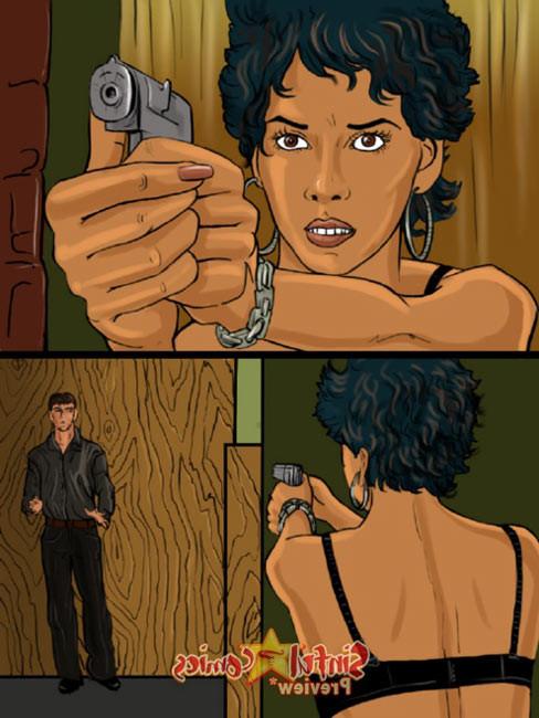 16P Famous actress Halle Berry in hot drawn hardcore action