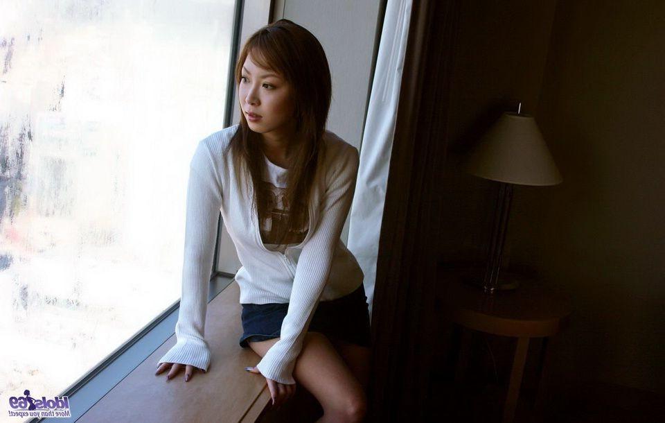 15P Hairy japanese slut Yuzuha shows her ass and pussy