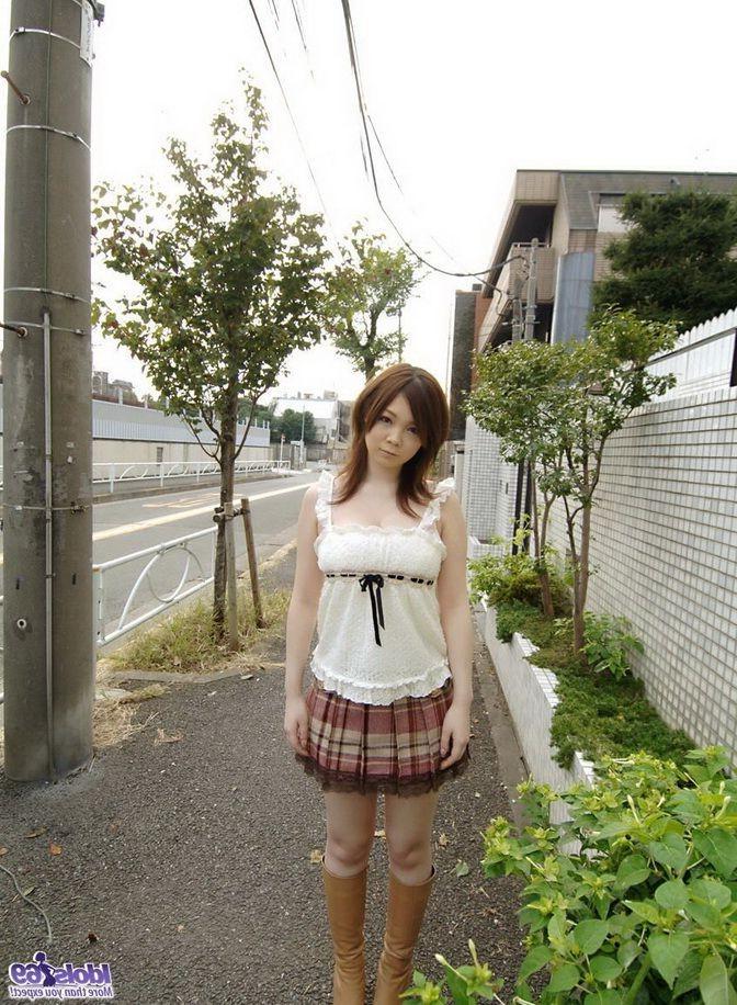 15P Busty japanese idol Nami Ogawa poses showing pussy