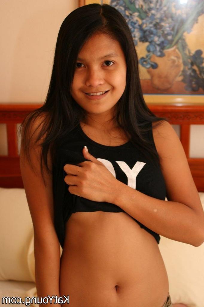 16P Kat Young Picture Gallery:: Angelic asian teen strips and shows her sweet tight 