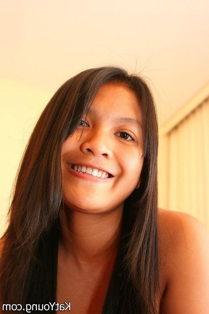 16P Kat Young :: Petite asian teen Katy stripping off panties and touching pussy