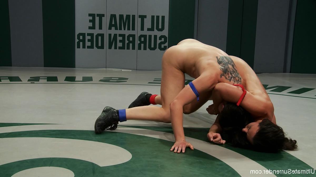 24P Non-scripted lesbian wrestling. Loser gets double ass fucked.
