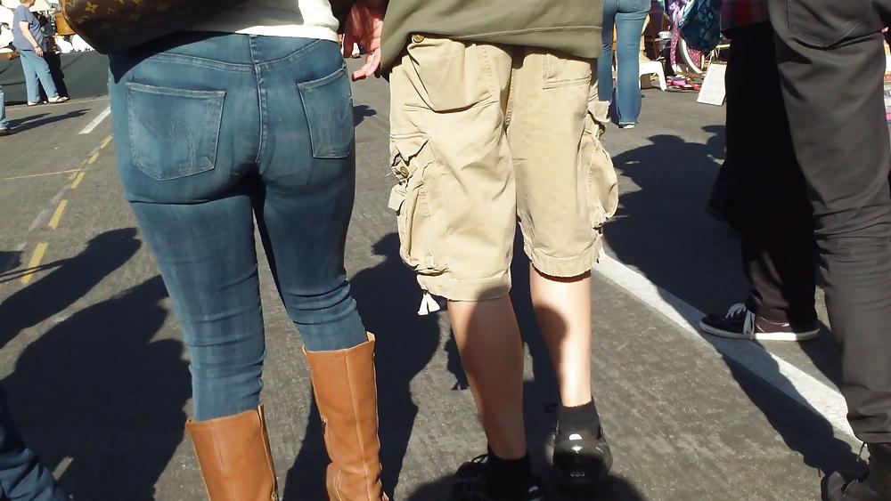 25P Beefy teen ass and butts in blue jeans 