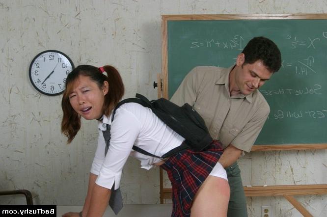16P Mr. Johnson puts her across his desk and spanks her