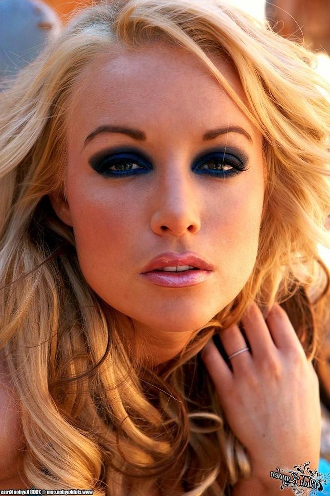 15P Kayden Kross looking super sexy in her see through blue dress