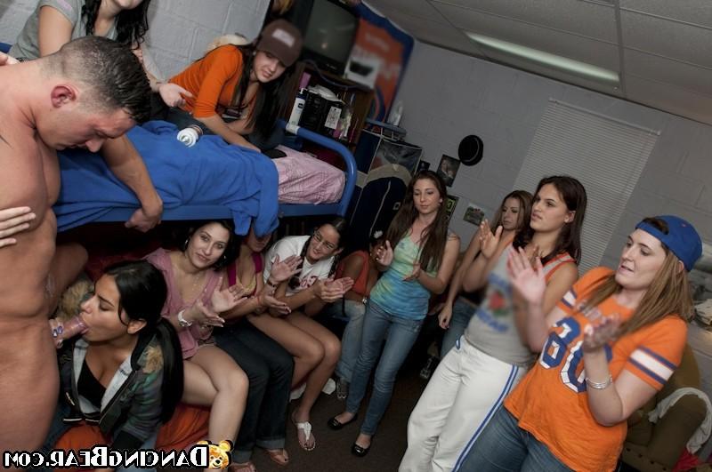 16P Naughty chicks blowing big hard cocks on private party